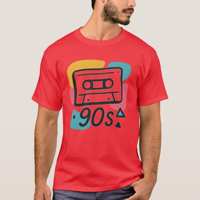 Name Colorful 90s Cassetteape Design retro T-Shirt (Front)