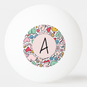 Name colorful breast pattern stone coaster ping pong ball