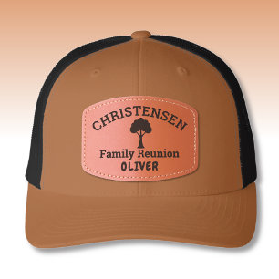 Name Convex Leather Patch Family Reunion Hat