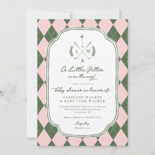 Name Crest Little Putter on Way Golf Baby Shower