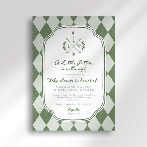 Name Crest Little Putter on Way Golf Baby Shower
