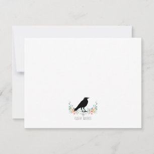 Name Crow Floral Note Card