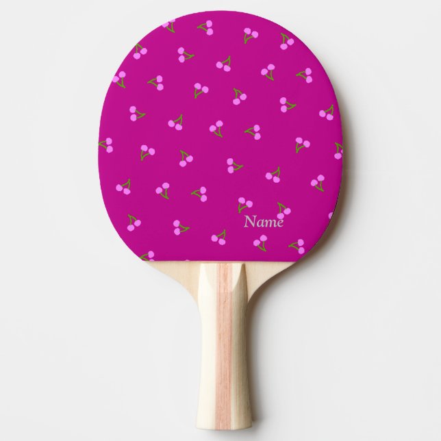 Name Custom Cherry (Raspberry Pink) Table Tennis R Ping Pong Paddle (Front)