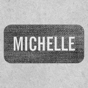 Name Custom Monogram Denim Black Patch