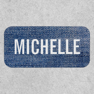 Name Custom Monogram Denim Blue Patch