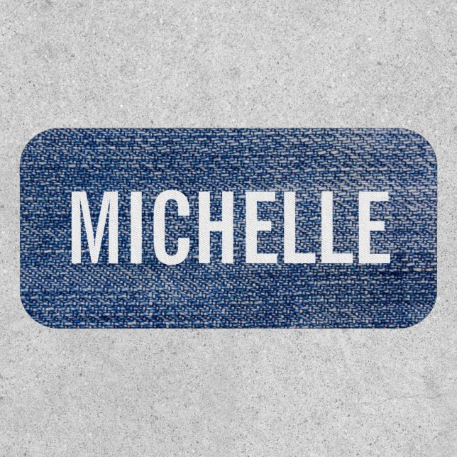Name Custom Monogram Denim Blue Patch (Front)