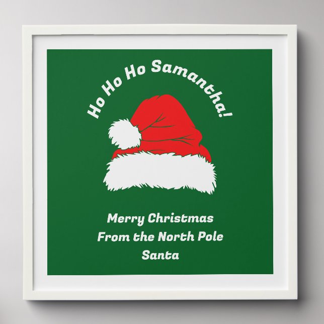 Name Custom Santa Merry Christmas Peel And Stick Photo Tile (Front Set)