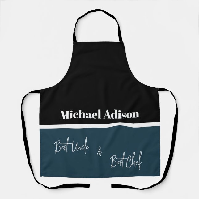 Name custom script special elegant best uncle gift apron (Front)