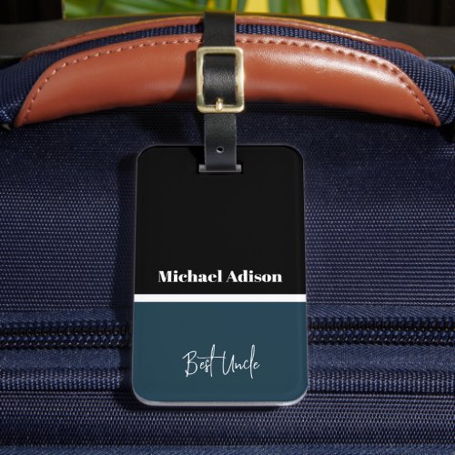 Name custom script special elegant best uncle gift luggage tag