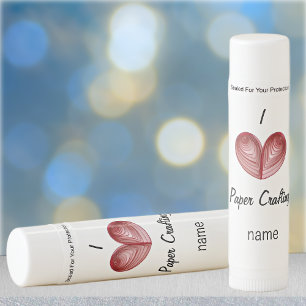 Name Custom Text, I (heart) Scrapbooking Flavored Lip Balm