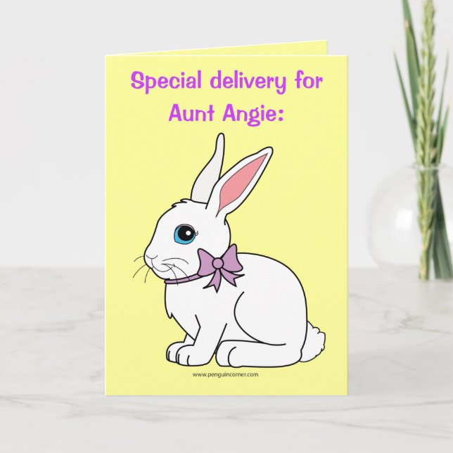 Name Customizable Happy Easter, Aunt Angie Holiday Card (Front)