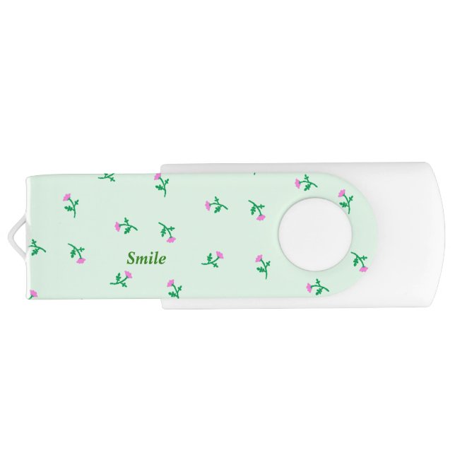 Name Customization Wildcat Mint Green Flash Drive (Back)