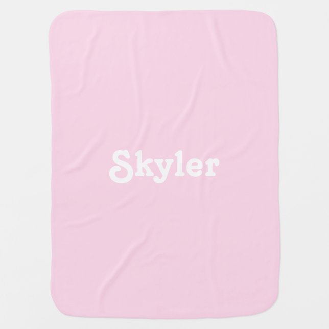"name" customize name - baby blanket light pink (Front)