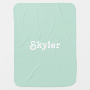 "name" customize name - baby blanket seafoam mint
