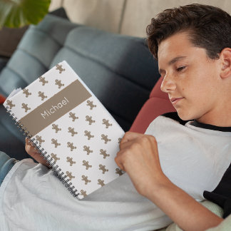 Name Cute Gingerbread Man Cookies Holiday Notebook