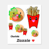 Cute Junk Food Vinyl Sticker, Zazzle