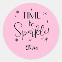 Name || Cute Pink Time to Sparkle 1.25-in