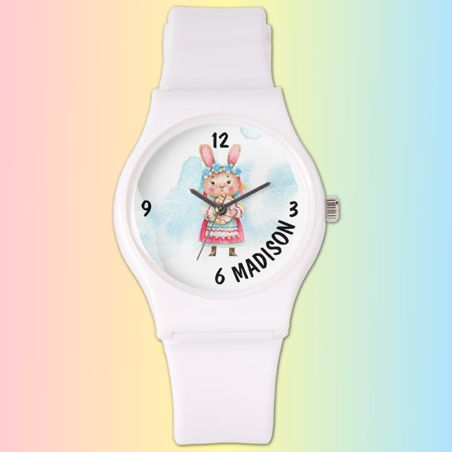 Name Cute White Silicone Miss Easter Bunny Watch (Creator Uploaded)