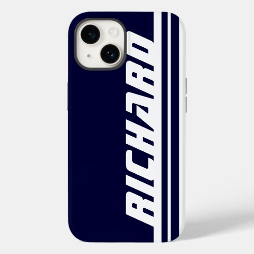 Name dark blue  white stripe sport  Case_Mate iPhone 14 case