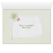 Name Day-antique teacup with daisy bouquet Cards (Inside Horizontal (Bottom))