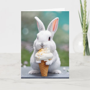 Name Day Bunny Eating A Cone Card