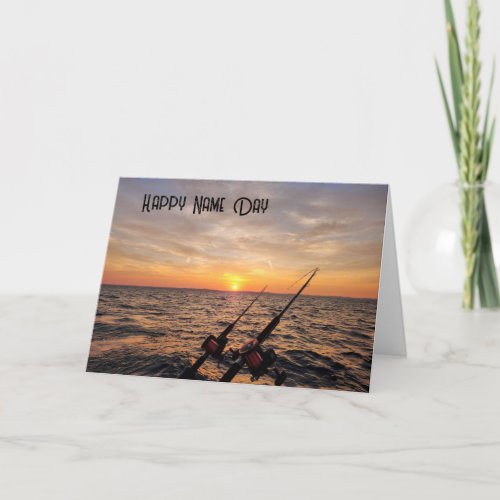 Name Day Fishing Poles Card