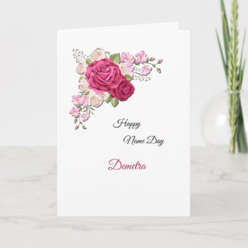 Name Day Floral Card by heartfeltclub at Zazzle
