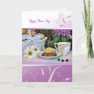 Name Day garden tea with muffins Card