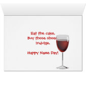 Name Day- red shoe and cupcake Cards (Inside Horizontal (Bottom))