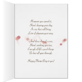 Name Day-white cat and roses on pillow (Inside (Right))