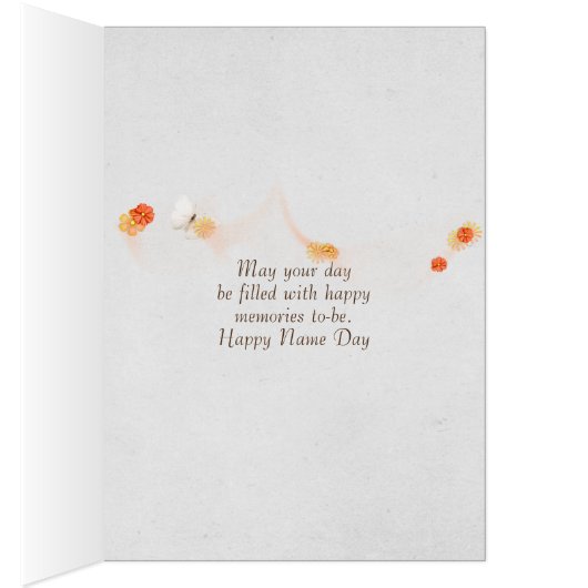 Name Day-white daisies and butterfly (Inside (Right))