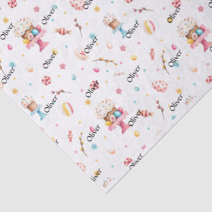 Name, Decorative Eggs Candy Spring-Easter Pattern Tissue Paper