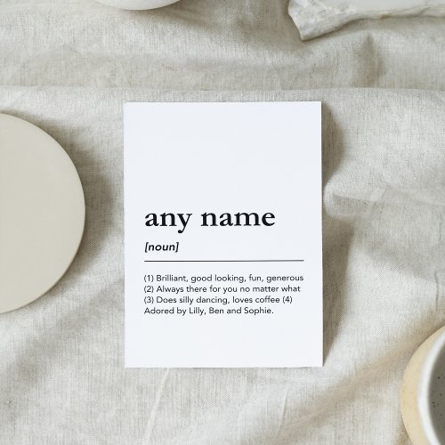 Name definition best friend minimalist modern card