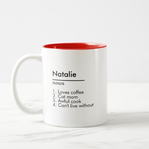 Name Definition Custom Gift for Her Personalized Two_Tone Coffee Mug
