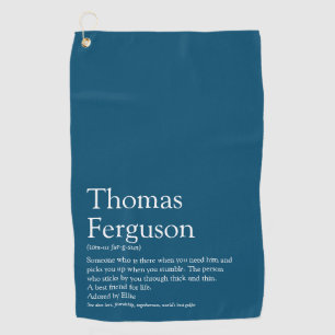 Name Definition Fun Modern Blue Golf Towel