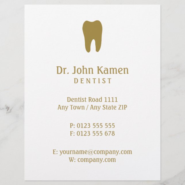 Name Dentist | Gold Info Flyer (Front)