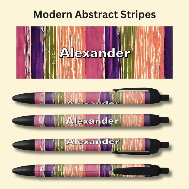 Name - Earth Colors Autumn Tones Abstract Stripes Pen (Creator Uploaded)