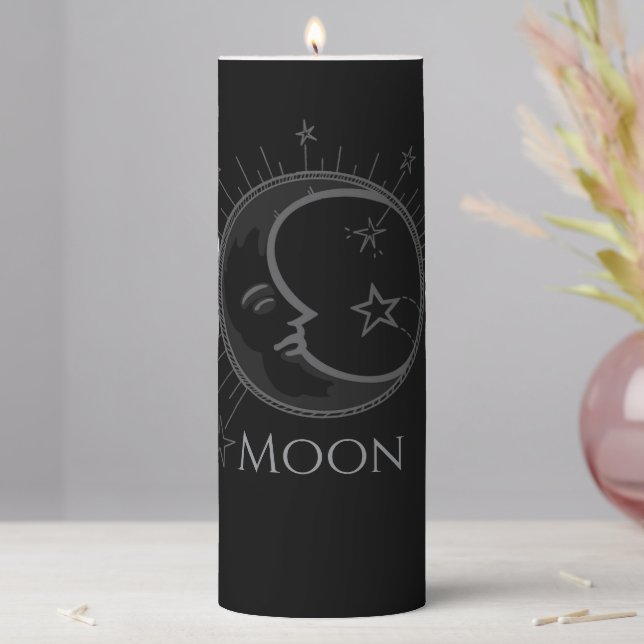 [NAME] Eclectic Moon Candle Custom Name (In Situ)