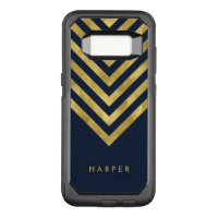 Name Elegant Blue Geometric Chevron OtterBox Commuter Samsung Galaxy S8 Case