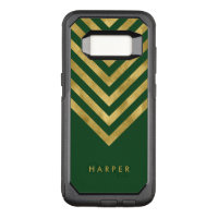 Name Elegant Green Geometric Chevron OtterBox Commuter Samsung Galaxy S8 Case
