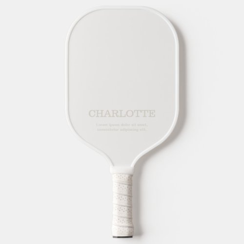 Name Elegant Minimal Ivory Pickleball Paddle