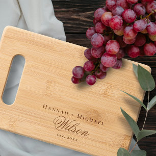 Name Engraved Bamboo Wedding Monogram Cutting Board