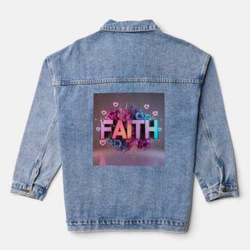 name Faith collage Denim Jacket