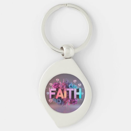 name Faith collage Keychain