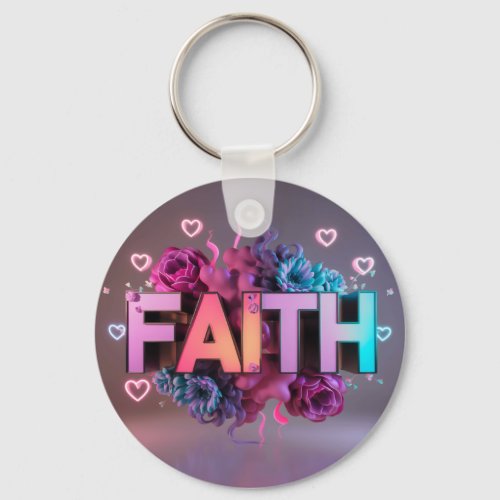 name Faith collage Keychain