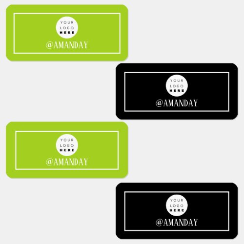 Name Fashion Online Shop Logo Black White Green Labels