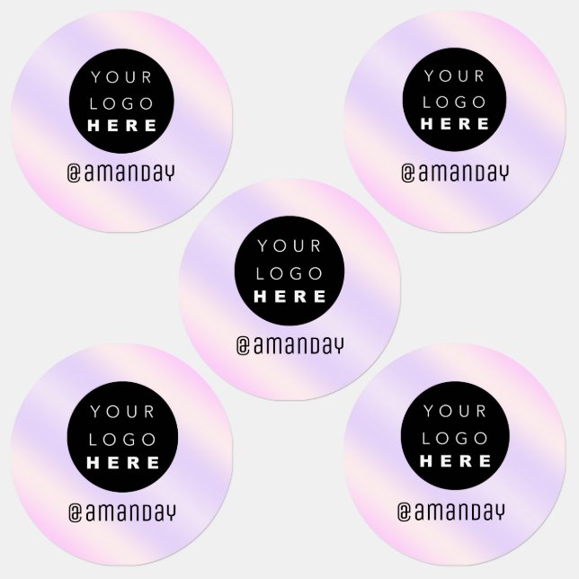 Name Fashion Shop Custom Logo Purple Labels (Group)