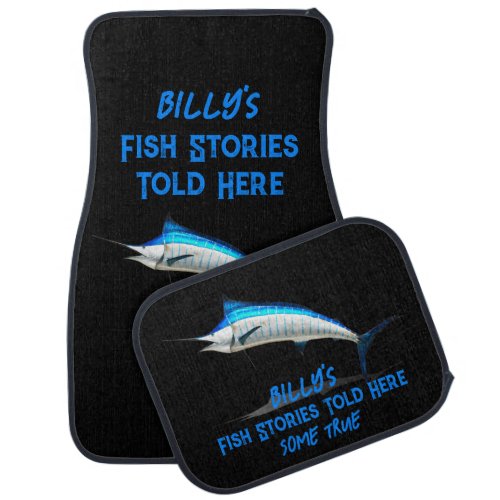NAME Fish Stories Told Here  Some True _ Set of 4 Car Floor Mat