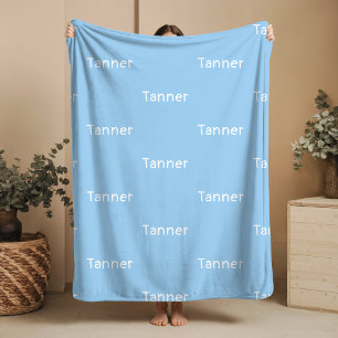 Name Fleece Blanket Blue Custom Baby Boy Gifts