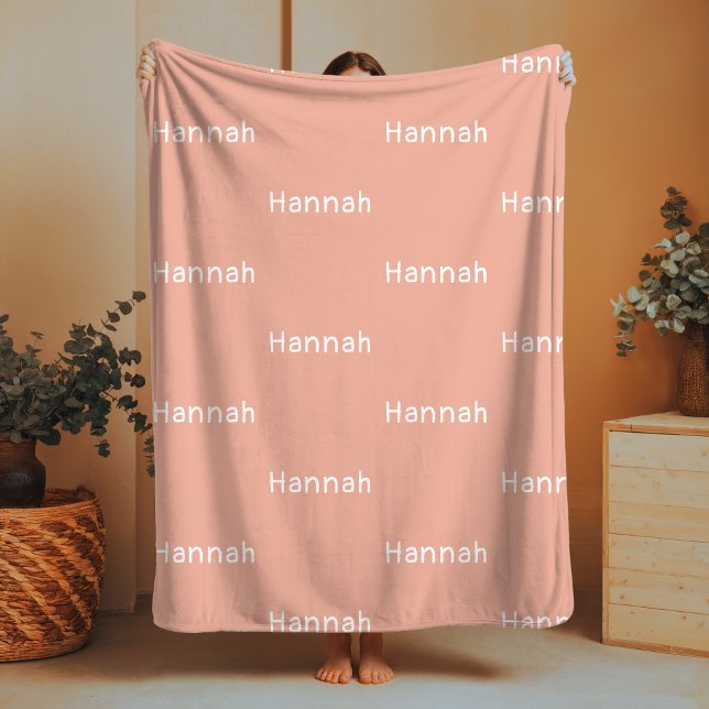 Name Fleece Blanket Blush Custom Baby Girl Gift (Creator Uploaded)